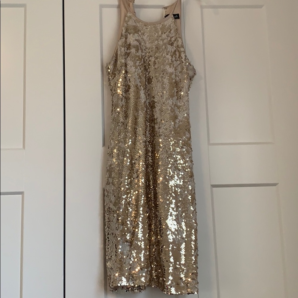 gold sequin formal dress